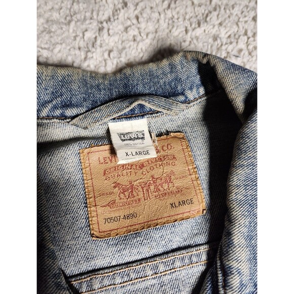 Vintage Levi’s Denim Jacket 0593 Citgo Tough Guys Logo Patch Workwear USA Made - Picture 3 of 8
